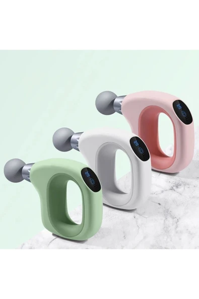 SMAYLİNG 4 Başlıklı Mini Darbeli Titreşimli Profesyonel Masaj Tabancası ve Masaj Aleti 20 W Fascial Gun - 3