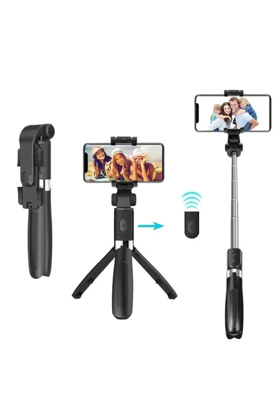 SMAYLİNG Kablosuz Stant Tripod Katlanabilir Uzatılabilir Selfi Çubuğu Ios&android Gopro Uyumlu Vlog Kit - 8