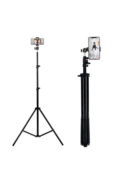 SMAYLİNG Bluetooth Kumandalı 210 Cm Tripod Telefon Tutuculu Selfie Çubuğu Telefon, Kamera Ve Lamp Tripodu - 3