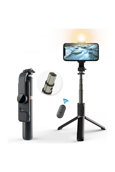 SMAYLİNG Kablosuz Işıklı Stant Tripod Katlanabilir Selfi Çubuğu Ios&android Vlog Kit Tiktok Instagram Pro - 2