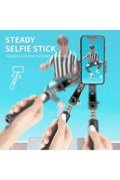 SMAYLİNG Gimbal Yarı Profesyonel Stabilizatör Selfie Çubuk Tripod Kumandalı Sabitleyici Video Fotoğraf Çekim - 8