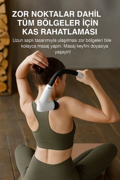 SMAYLİNG Şarjlı Masaj Tabancası - 4 Başlıklı, Sessiz Fırçasız Motor, Derin Doku Kas Masaj Aleti - 4