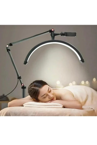 SMAYLİNG Sıkıştırmalı Ay Lamba 17 İnç Makeup Nail Oje Tırnak Kİrpİk Led Işık Güzellik Salonu Beauty