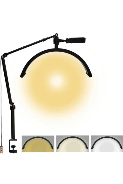 SMAYLİNG Sıkıştırmalı Ay Lamba 17 İnç Makeup Nail Oje Tırnak Kİrpİk Led Işık Güzellik Salonu Beauty - 7