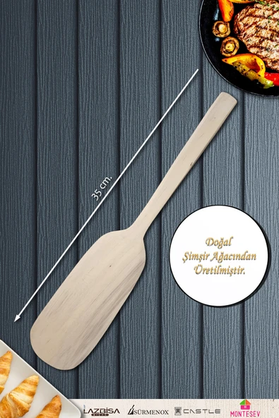 Doğal Şimşir Ağacı Ahşap Tahta Kaşık Spatula Seti Ağaç Kaşık (4lü Set) - 4