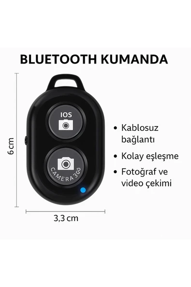 SMAYLİNG Üstten Çekim Telefon Standı + Bluetooth Kumanda Tripodlu Yayıncı Aksesuarı 360° Ayarlı - 3