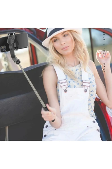 SMAYLİNG Gimbal Yarı Profesyonel Stabilizatör Selfie Çubuk Tripod Kumandalı Sabitleyici Video Fotoğraf Çekim - 2