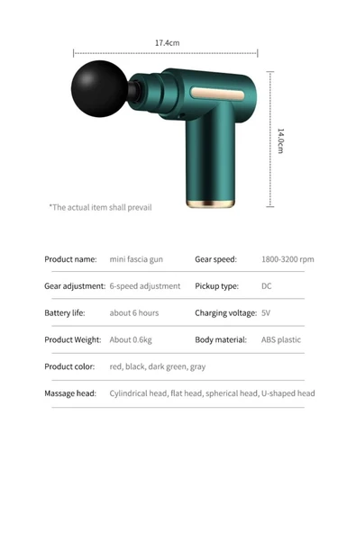 SMAYLİNG Darbeli Titreşim Şarjlı 4 Başlıklı Masaj Tabancası Rahatlatıcı Masaj Aleti Kas Sporcu Egzersiz Aleti - 8