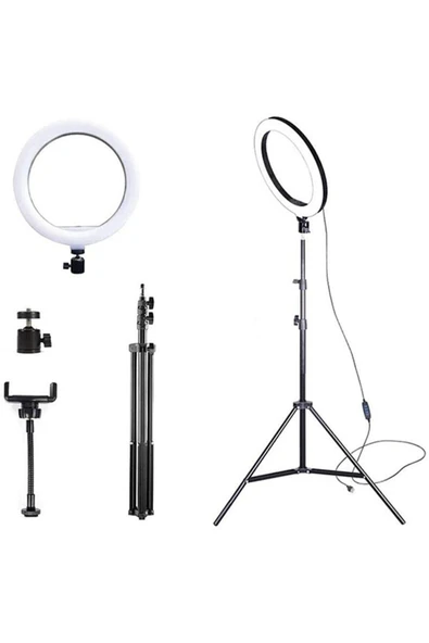 SMAYLİNG 10ınç Youtuber Led Işıklı Tripod Selfie Makyaj Işığı Sürekli Ring Light 26cm 2.1 M Ayaklı Tripot - 7