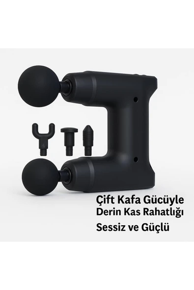 SMAYLİNG Çift Başlıklı Masaj Tabancası Mini Kas Gevşetici Titreşimli Vücut Şekillendirme Cihazı - 6