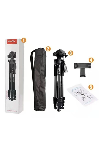 SMAYLİNG Bluetooth Kumandalı 150 Cm Çantalı Telefon Fotoğraf Makinesi Tutucu Tripot