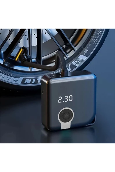 SMAYLİNG Dijital Göstergeli Araba Oto Araç Lastik Şişirme Pompası Hava Kompresörü Powerbank 4000mah Led Işık - 5