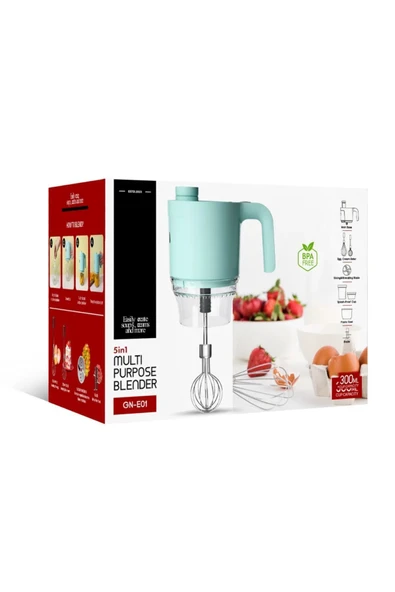 SMAYLİNG Şarjlı Mikser Blender Şarjlı 5in1 Çok Amaçlı Mikser Blender Çırpıcı Doğrayıcı Parçalayıcı 300Ml - 6