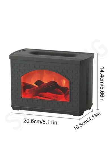 SMAYLİNG Şömine Görünümlü Hava Nemlendirici Aromatik Oda Kokusu 270 ml Difüzörü Buhar Makinesi - 3