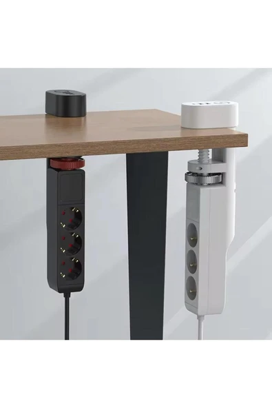 SMAYLİNG Akım Korumalı Priz 3 Girişli 2 USB 1 Type-C 1.8m Uzatma Kablo Açma Kapama Anahtarlı Şık Tasarım - 4