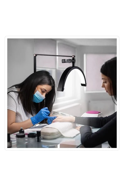 SMAYLİNG Sıkıştırmalı Ay Lamba 17 İnç Makeup Nail Oje Tırnak Kİrpİk Led Işık Güzellik Salonu Beauty - 2