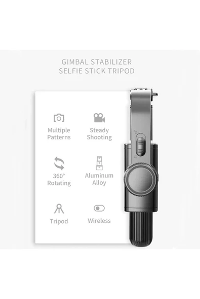 SMAYLİNG Gimbal Yarı Profesyonel Stabilizatör Selfie Çubuk Tripod Kumandalı Sabitleyici Video Fotoğraf Çekim - 3