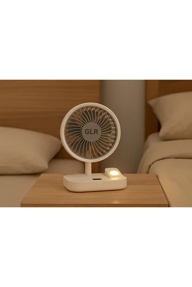 SMAYLİNG USB Masa Fanı Sessiz 5 Kademeli Mini Fan Gece Lambalı Taşınabilir Masaüstü Fan - 2