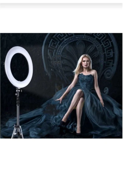 ELROND A+ Kalite Megalux Ring Light Led Işık Halkası 14 Inç Profesyonel Influencer Işığı Ve 210 Cm Monopod - 6