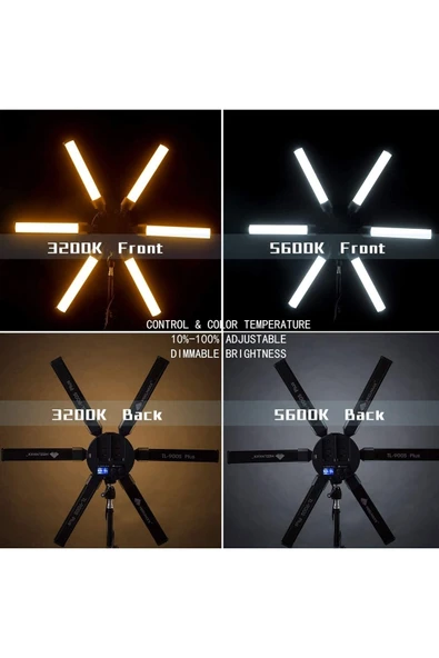 SMAYLİNG Yıldız Çubuk Led Işık Ürün Çekim Canlı Yayın Tam Profesyonel 2.10cm Trpod Ayak Çekim Işığı - 6