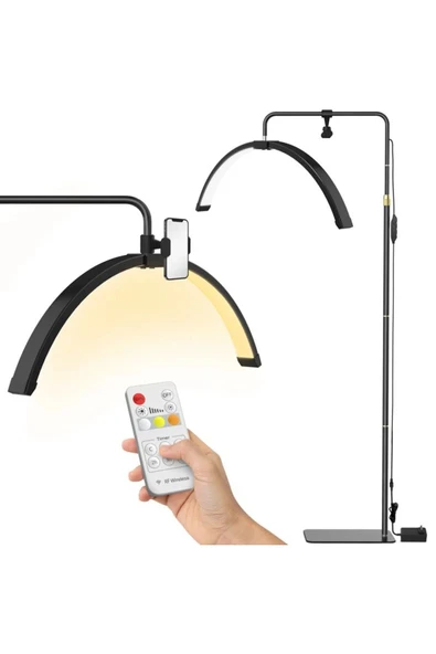 SMAYLİNG 24İnç Ay Lamba Sedye Üstü Cilt Bakım Led Video İşlem Ve Çekim Işığı Dolgu Işık Kalıcı Makyaj Tatto