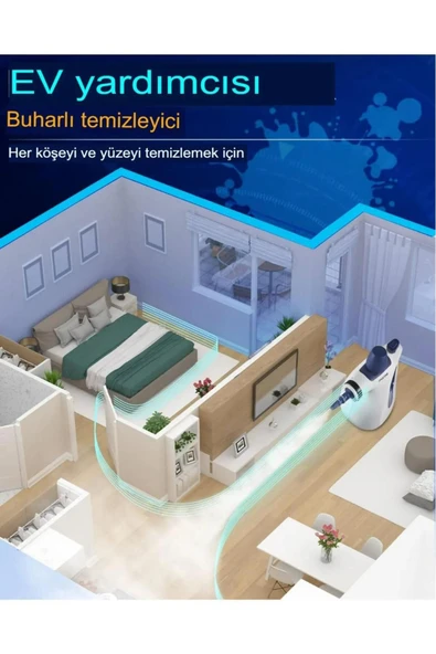 SMAYLİNG Buharlı Temizleyici Leke Çıkarıcı Çok Fonksiyonlu Çoklu Başlığı İle Yüksek Basınçlı Buhar Makinesi - 4