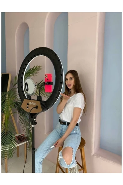 ELROND A+ Kalite Megalux Ring Light Led Işık Halkası 14 Inç Profesyonel Influencer Işığı Ve 210 Cm Monopod