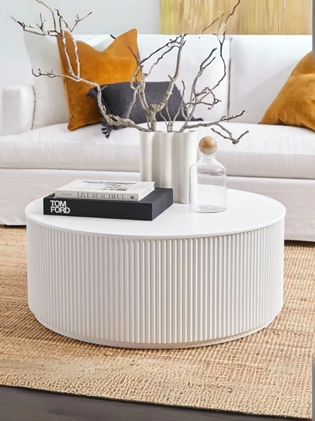 Lunna İskandinav Yuvarlak Orta Sehpa - Resim 7