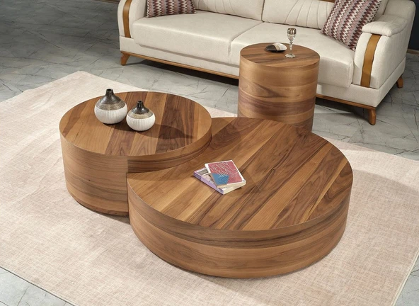 Walnut Ceviz Orta Sehpa Takımı - Resim 6