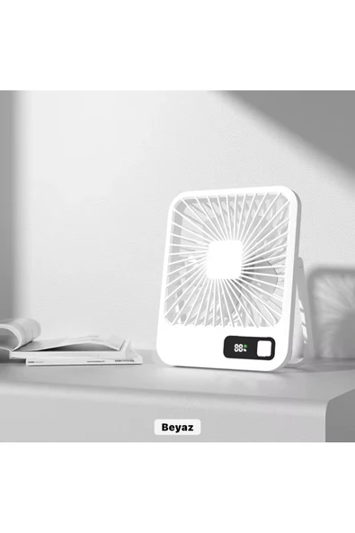 SMAYLİNG Şarjlı Fan Vantilatör Standlı Sessiz Serinletici Taşınabilir Ayarlanabilir kademeli Ev Ofis Seyahat - 3