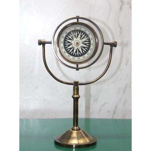 Pirinç Masa Üstü Pusula Model 4 ürün görseli