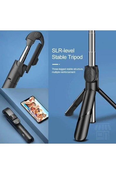 SMAYLİNG Mini Tripod Youtuber Stand Triport Selfi Çubugu Uzaktan Kumandalı 2 Kademeli Işık Mini Selfie - 7
