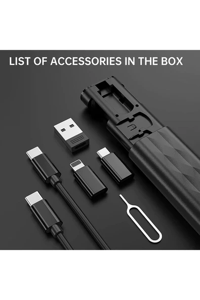SMAYLİNG 7in1 Seyahat Seti  Type-C to Type-C Kablo,  Kart Yuvası,  Usb/Mikro/Lightning Port, Sim Kart İğnesi - 2