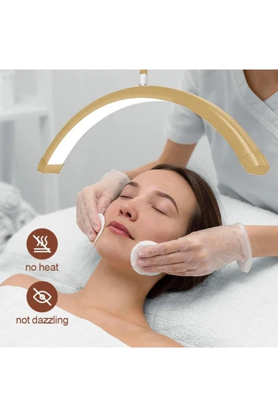 SMAYLİNG Ay Lamba Profesyonel Işık Makeup Klinik Çekim Işığı Ipek Kirpik Estetisyen Tatto Işığı 28 ınç gold - 3