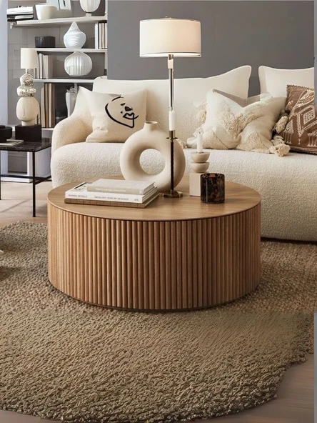 Lunna İskandinav Yuvarlak Orta Sehpa - Resim 2