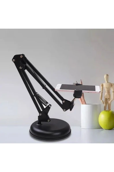 SMAYLİNG Masa Üstü Telefon Standı 360' Dönebilen Başlık Esnek Kol Universal Katlanabilir Yayın Selfie Tripod