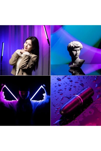 SMAYLİNG El Rgb Çubuk Led Floresan Lamba Fotoğraf Stüdyosu Tiktok Profesyonel Dolgu Işığı Taşınabilir+tripod - 4