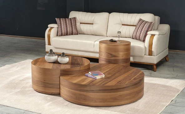 Walnut Ceviz Orta Sehpa Takımı - Resim 7