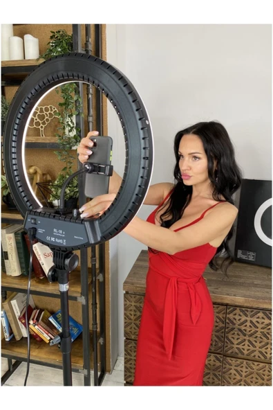 ELROND A+ Kalite Megalux Ring Light Led Işık Halkası 14 Inç Profesyonel Influencer Işığı Ve 210 Cm Monopod - 2