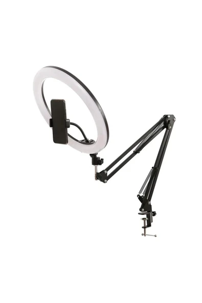 SMAYLİNG Esnek Masaüstü Sıkıştırmalı Tiktoker Ring Light Makeup Led Selfie Yayın Işığı 14 Inç + Stand Lüx