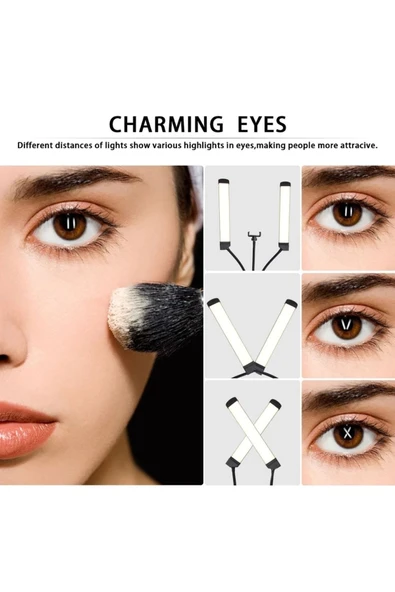 SMAYLİNG Çift Kollu Tribün Led Kalıcı Makyaj Kuaför Güzellik Merkezi Dolgulu Işık Ring Tattoo - 2