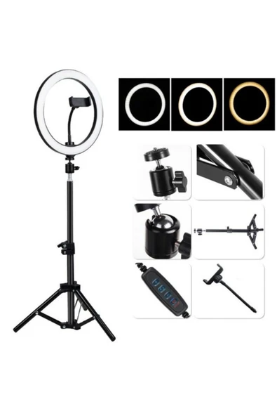 SMAYLİNG "14'' Ring Light Tripod & Bluetooth Kumandalı Işık - YouTube, TikTok, Instagram Çekim Işığı" - 6