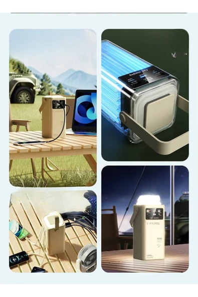 SMAYLİNG 30.000 mAh Ultra Güçlü Powerbank Led Aydınlatmalı Taşıma Askı Hızlı Şarj 22,5w 4xusbMicrolıghtngtypc - 7