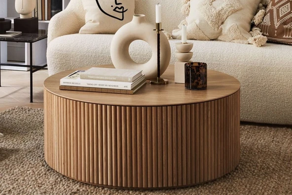 Lunna İskandinav Yuvarlak Orta Sehpa - Resim 4