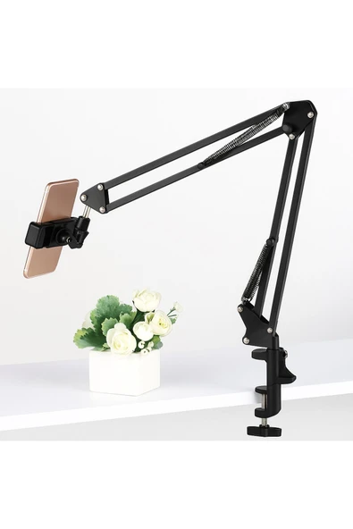 SMAYLİNG Üstten Çekim Telefon Standı + Bluetooth Kumanda Tripodlu Yayıncı Aksesuarı 360° Ayarlı - 8