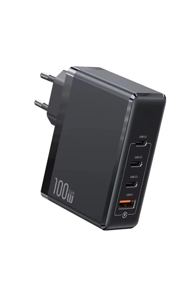 SMAYLİNG 100W GaN Hızlı Şarj Adaptörü | 3x USB-C + 1x USB-A | Laptop MacBook Telefon Uyumlu - 4