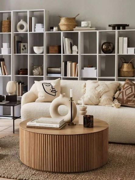 Lunna İskandinav Yuvarlak Orta Sehpa - Resim 3