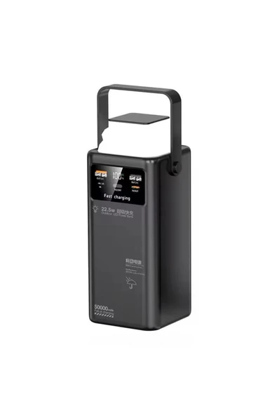 SMAYLİNG 50.000 mAh Ultra Güçlü Powerbank Led Aydınlatmalı Taşıma Askı Hızlı Şarj 22,5w 4xusbMicrolıghtngtypc - 3