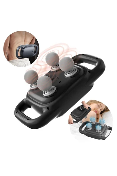 SMAYLİNG 4 Başlıklı Ergonomik Masaj Tabancası Derin Doku Sırt Boyun Masaj Aleti Ağrı Sızı Giderici Sıkılaşma