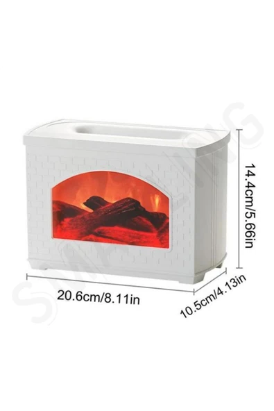 SMAYLİNG Şömine Görünümlü Hava Nemlendirici Aromatik Oda Kokusu 270 ml Difüzörü Buhar Makinesi